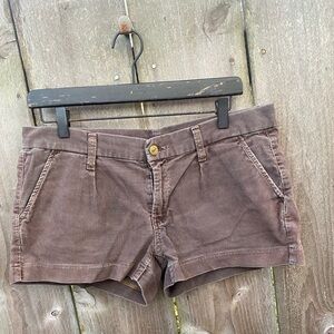 7 For All Mankind Low Rise Micro Cord Shorts Mushroom Brown Size 27 Y2K